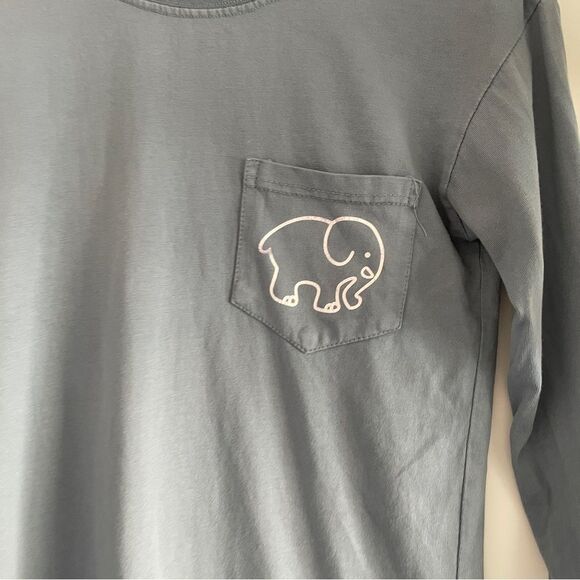 Ivory Ella Muted Blue Long sleeve Crew - Picture 3 of 6